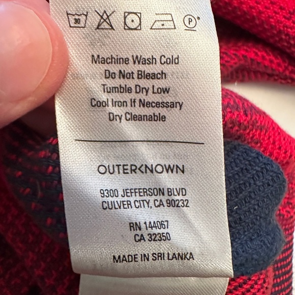 Outerknown Blanket Shirt Women’s XL/XXL Red Blue Button Up Heavy Twill Shacket - Picture 5 of 10